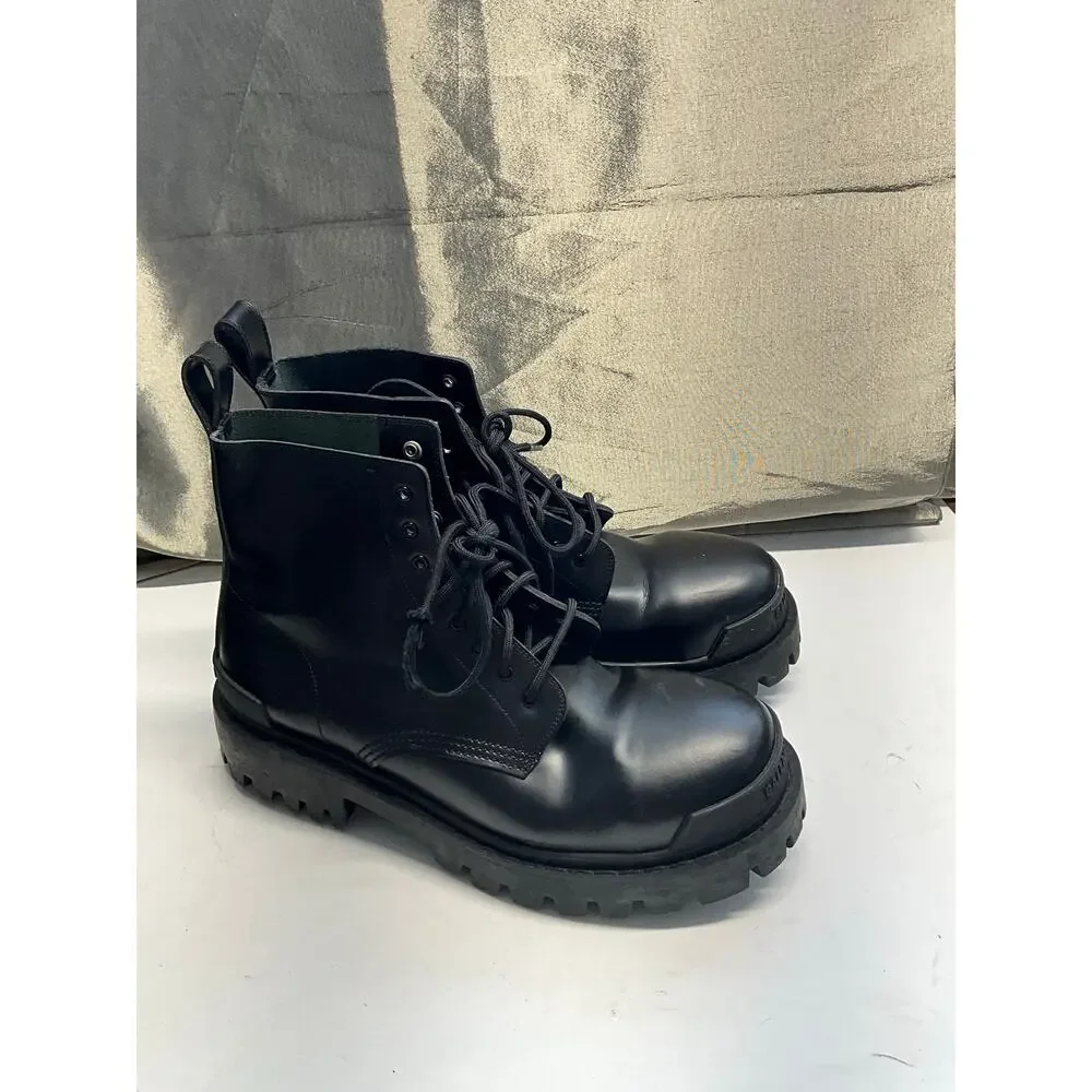 Balenciaga Combat Strike leather combat boots